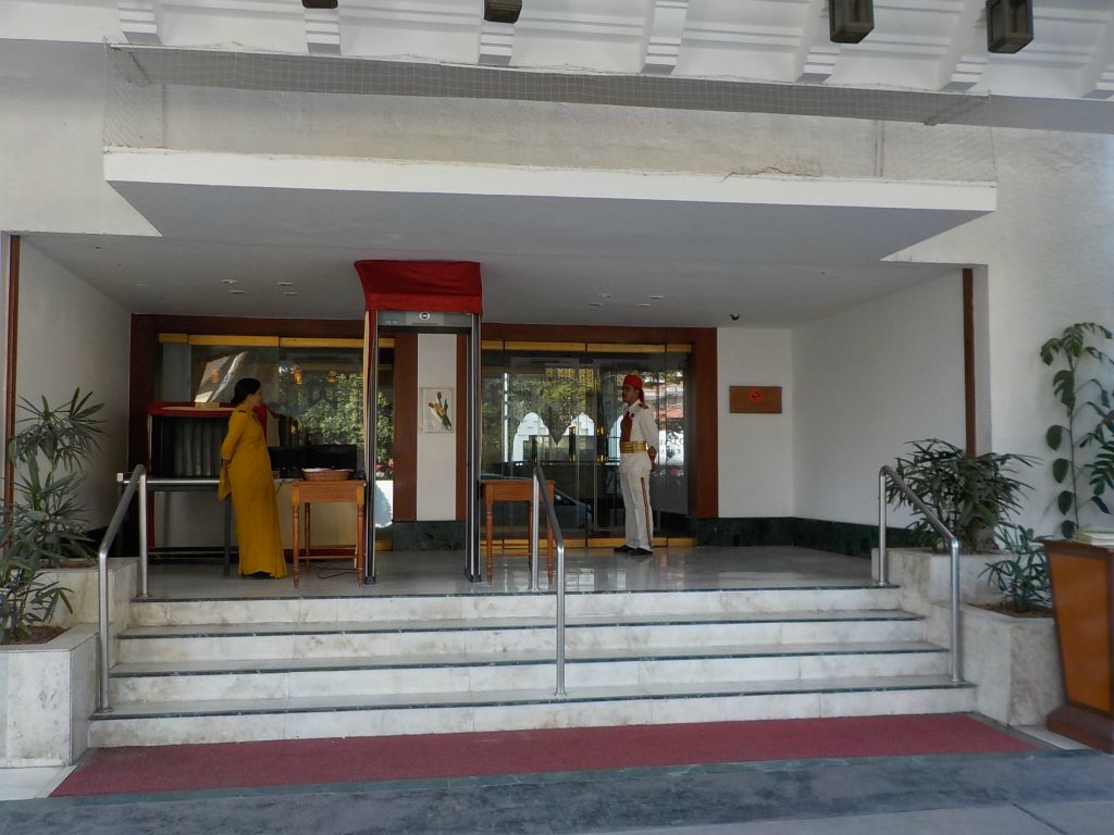 Main door of the "Welcome Hotel"