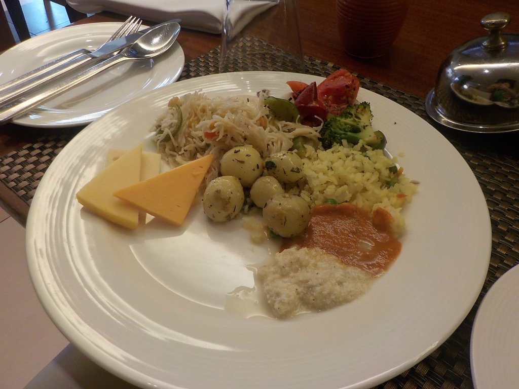 A breakfast in the hotel's restaurant